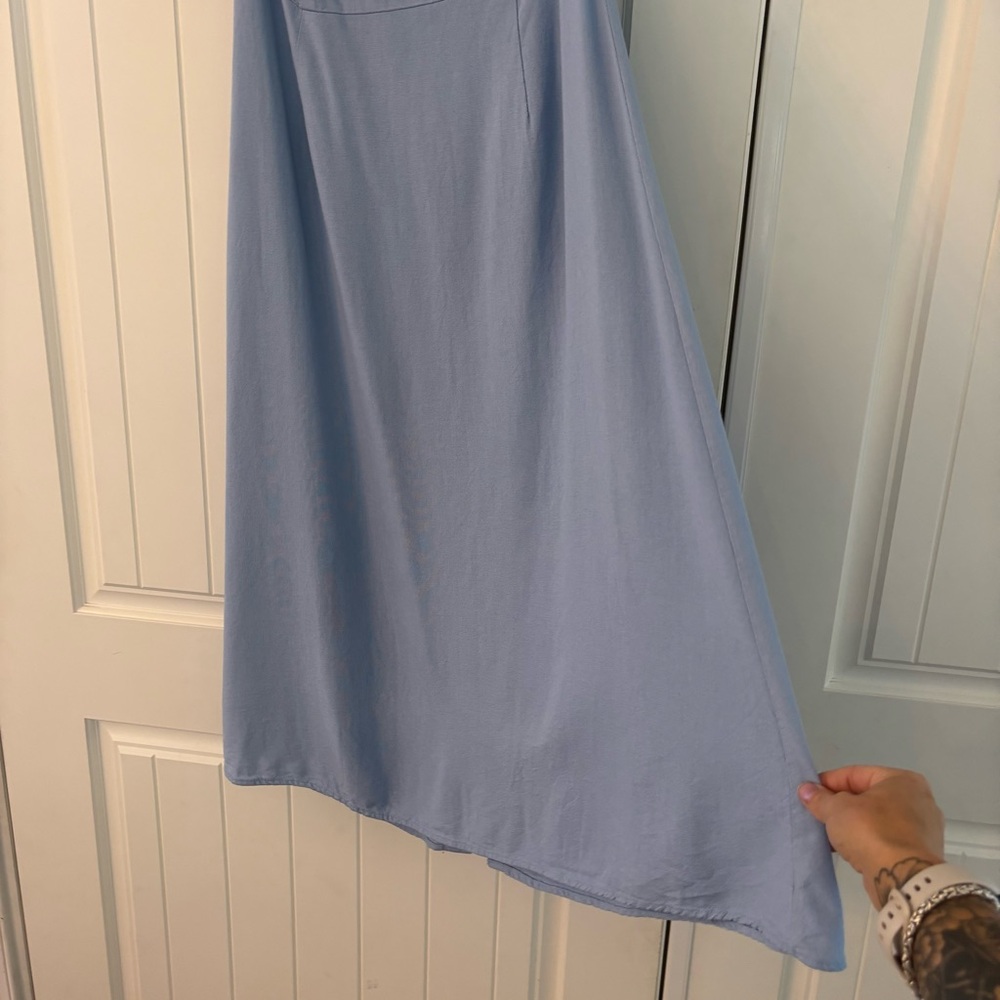 Vero Moda Light Blue Button Front Jesmilo Shirt Midi Dress, Medium, Cottagecore - Picture 4 of 13